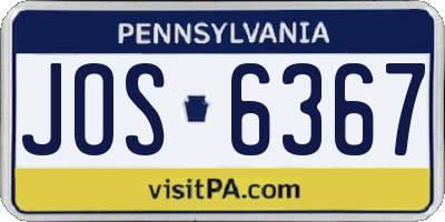 PA license plate JOS6367