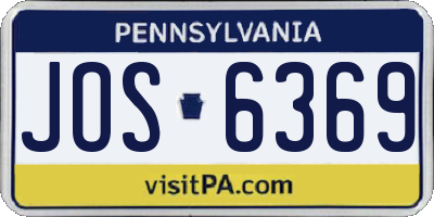 PA license plate JOS6369