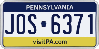 PA license plate JOS6371