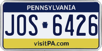 PA license plate JOS6426
