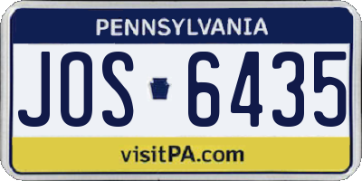 PA license plate JOS6435