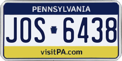 PA license plate JOS6438
