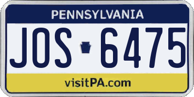 PA license plate JOS6475