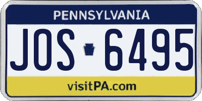 PA license plate JOS6495