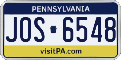 PA license plate JOS6548