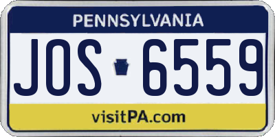 PA license plate JOS6559