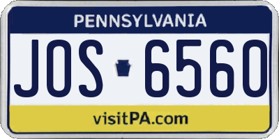 PA license plate JOS6560