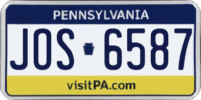 PA license plate JOS6587