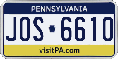 PA license plate JOS6610