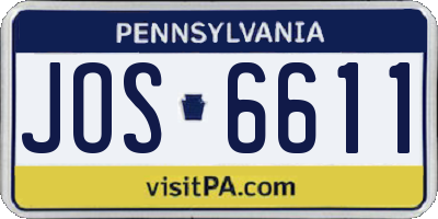 PA license plate JOS6611