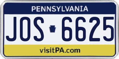 PA license plate JOS6625