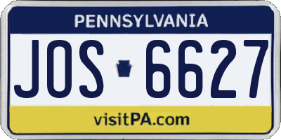PA license plate JOS6627