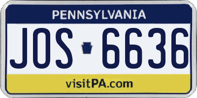 PA license plate JOS6636