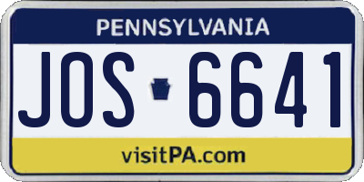 PA license plate JOS6641