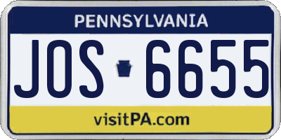PA license plate JOS6655