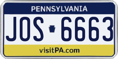 PA license plate JOS6663
