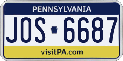 PA license plate JOS6687