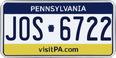 PA license plate JOS6722