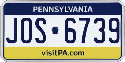 PA license plate JOS6739