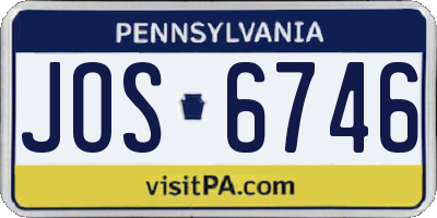 PA license plate JOS6746