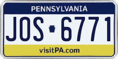 PA license plate JOS6771