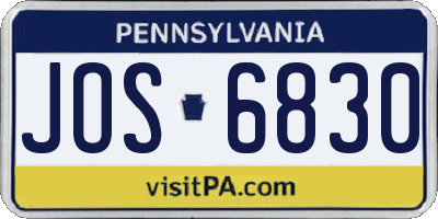 PA license plate JOS6830