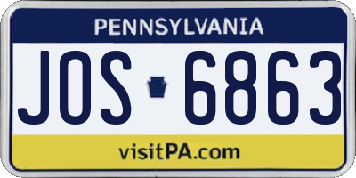 PA license plate JOS6863