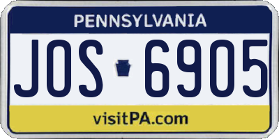 PA license plate JOS6905