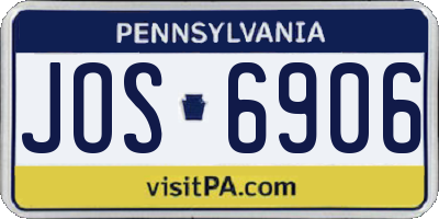 PA license plate JOS6906