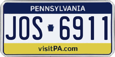 PA license plate JOS6911