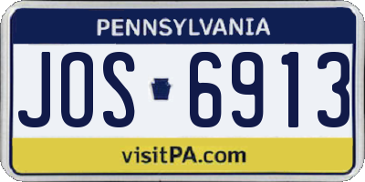 PA license plate JOS6913