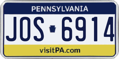 PA license plate JOS6914