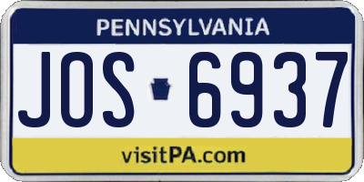 PA license plate JOS6937