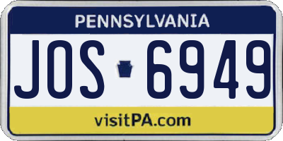 PA license plate JOS6949