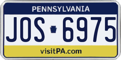 PA license plate JOS6975