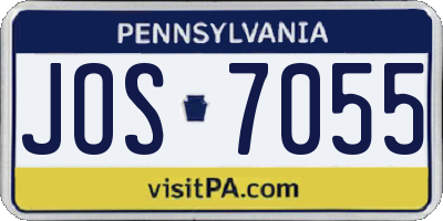 PA license plate JOS7055