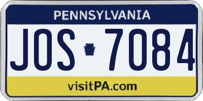 PA license plate JOS7084