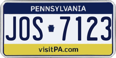PA license plate JOS7123