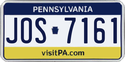 PA license plate JOS7161