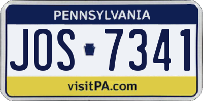PA license plate JOS7341