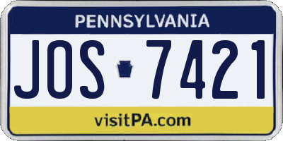 PA license plate JOS7421