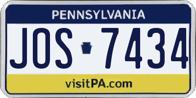 PA license plate JOS7434