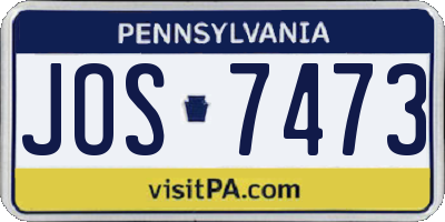 PA license plate JOS7473