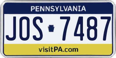 PA license plate JOS7487