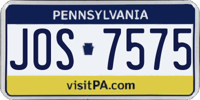 PA license plate JOS7575
