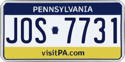 PA license plate JOS7731