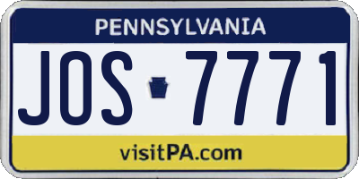 PA license plate JOS7771