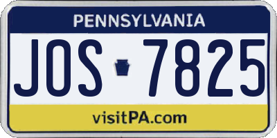 PA license plate JOS7825