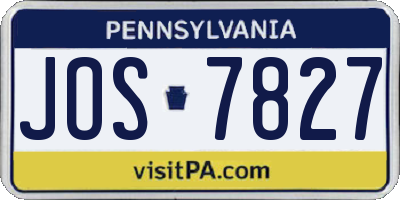 PA license plate JOS7827
