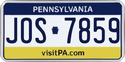 PA license plate JOS7859